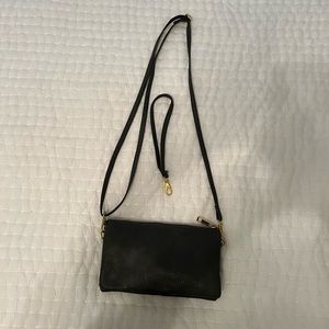 Gray pleather cross body
